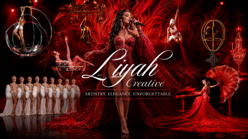 Liyah Creative Show red theme stage production performers branded promotional Dubai GCC entertainment